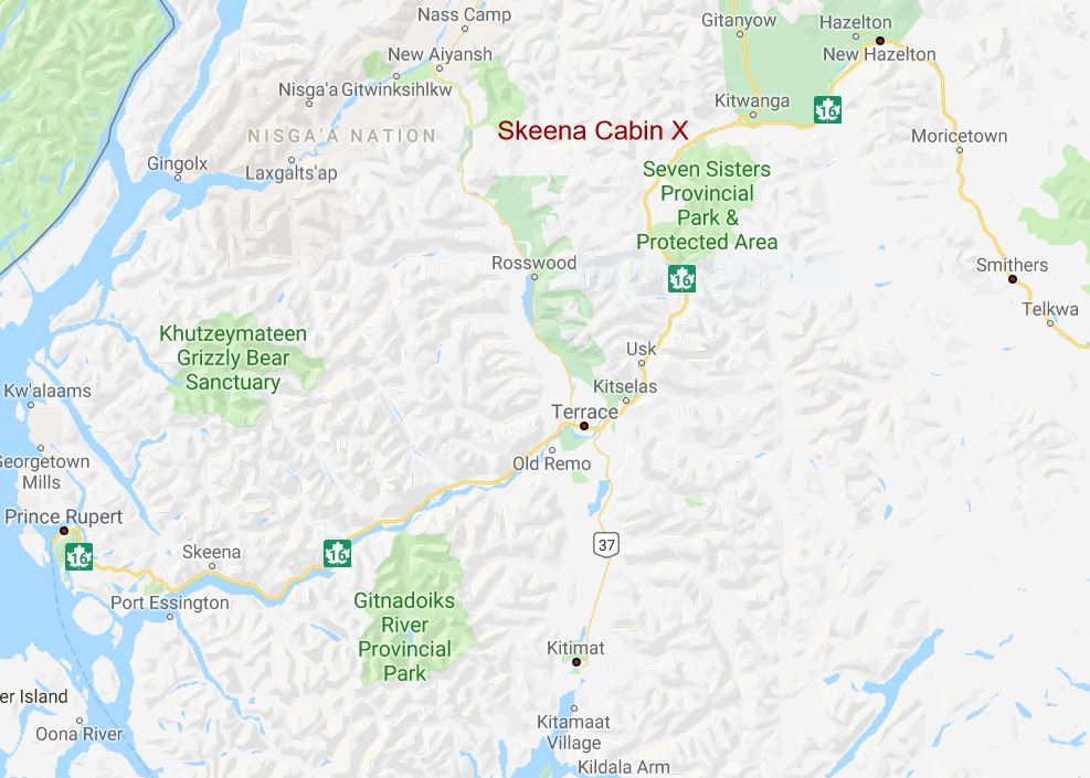 map of skeena cabin region