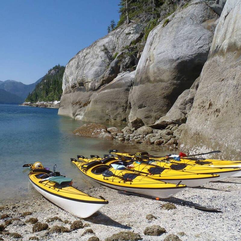 kayaks on ocean beach