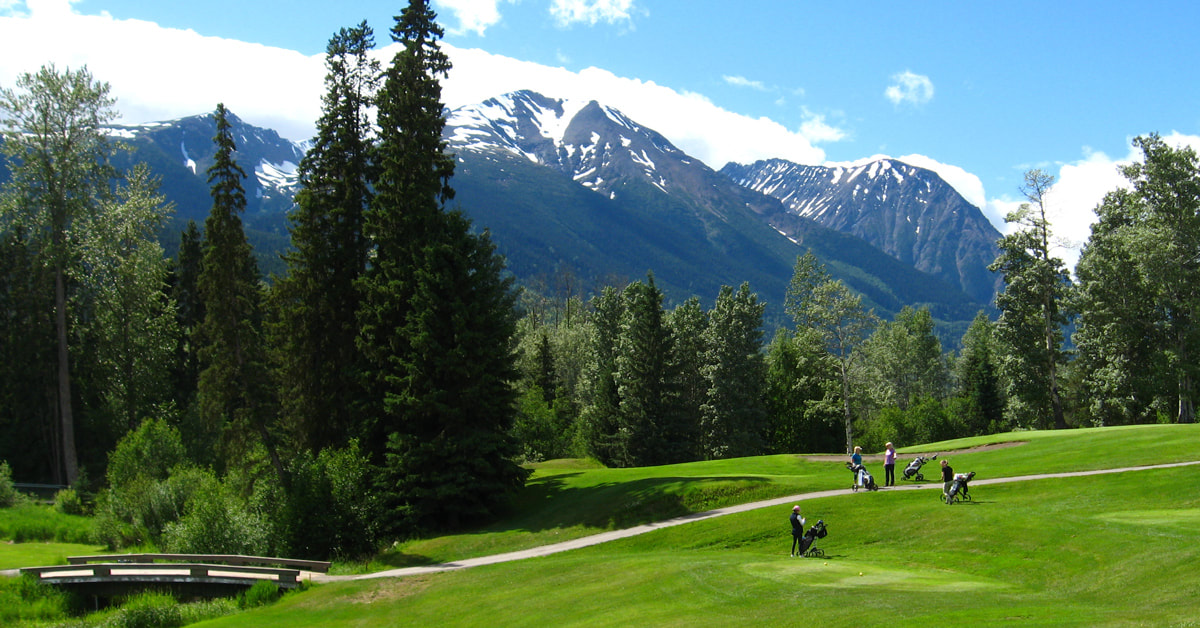 golf course with mountain views